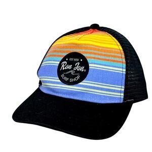 Ron Jon Surf Shop Multicolored Tricker Baseball Cap Hat - RAINBOW & BLACK